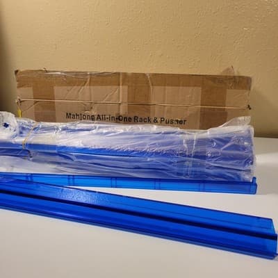 Mahjong All In One Rack & Pusher Set of 4 Cobalt Blue Rare Color - Thumbnail 3