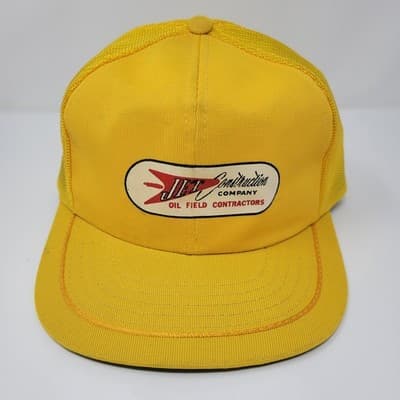 Vintage JET Construction Company Oil Field Contractors Snapback Trucker Hat Made - Image 1