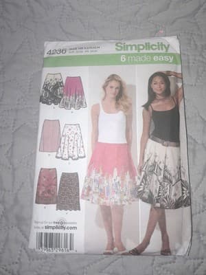 SIMPLICITY 4236 Pattern Skirts Slim Full Half Circle SKIRT 6-14 - Image 1