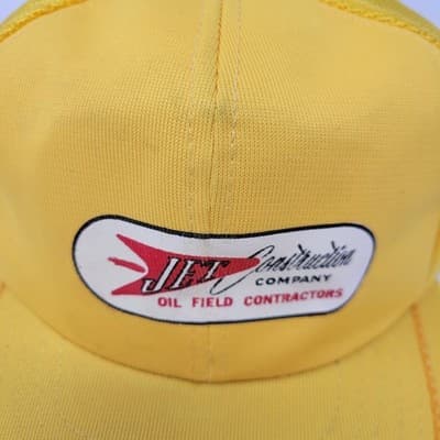 Vintage JET Construction Company Oil Field Contractors Snapback Trucker Hat Made - Thumbnail 2