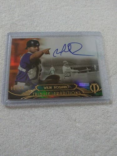 2014 Topps Tribute Traditions Autographs Orange/40 #TT-WR Wilin Rosario Auto - Image 1