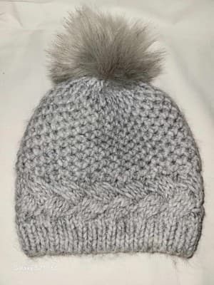 Gelso Bianco Made In Italy Wool Alpaca Synthetic Blend Knit Pom Pom Hat - Image 1
