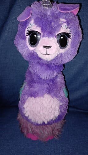 Purple Hatchimals Llamacorn TOY Extend Neck Talking Eye Lights Large 17" - Image 1