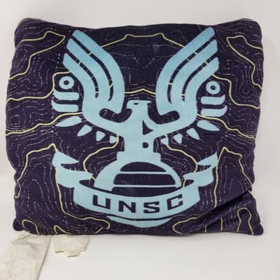 PJAY FRANCO Halo Infinite UNSC Gamer Throw Pillow Blue 14in Plush Reversible - Thumbnail 3