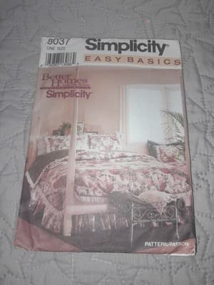 Vtg Simplicity 8037 Pattern Easy Basics Sewing Bed Comforter Blanket Duvet CUT - Thumbnail 2