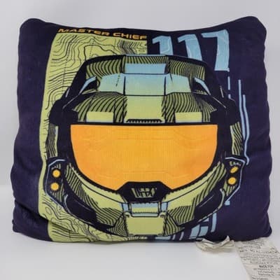 PJAY FRANCO Halo Infinite UNSC Gamer Throw Pillow Blue 14in Plush Reversible - Image 1