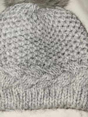 Gelso Bianco Made In Italy Wool Alpaca Synthetic Blend Knit Pom Pom Hat - Thumbnail 3