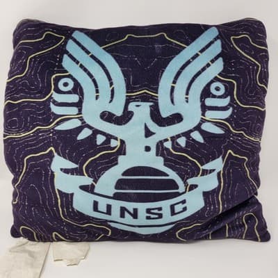 PJAY FRANCO Halo Infinite UNSC Gamer Throw Pillow Blue 14in Plush Reversible - Thumbnail 4