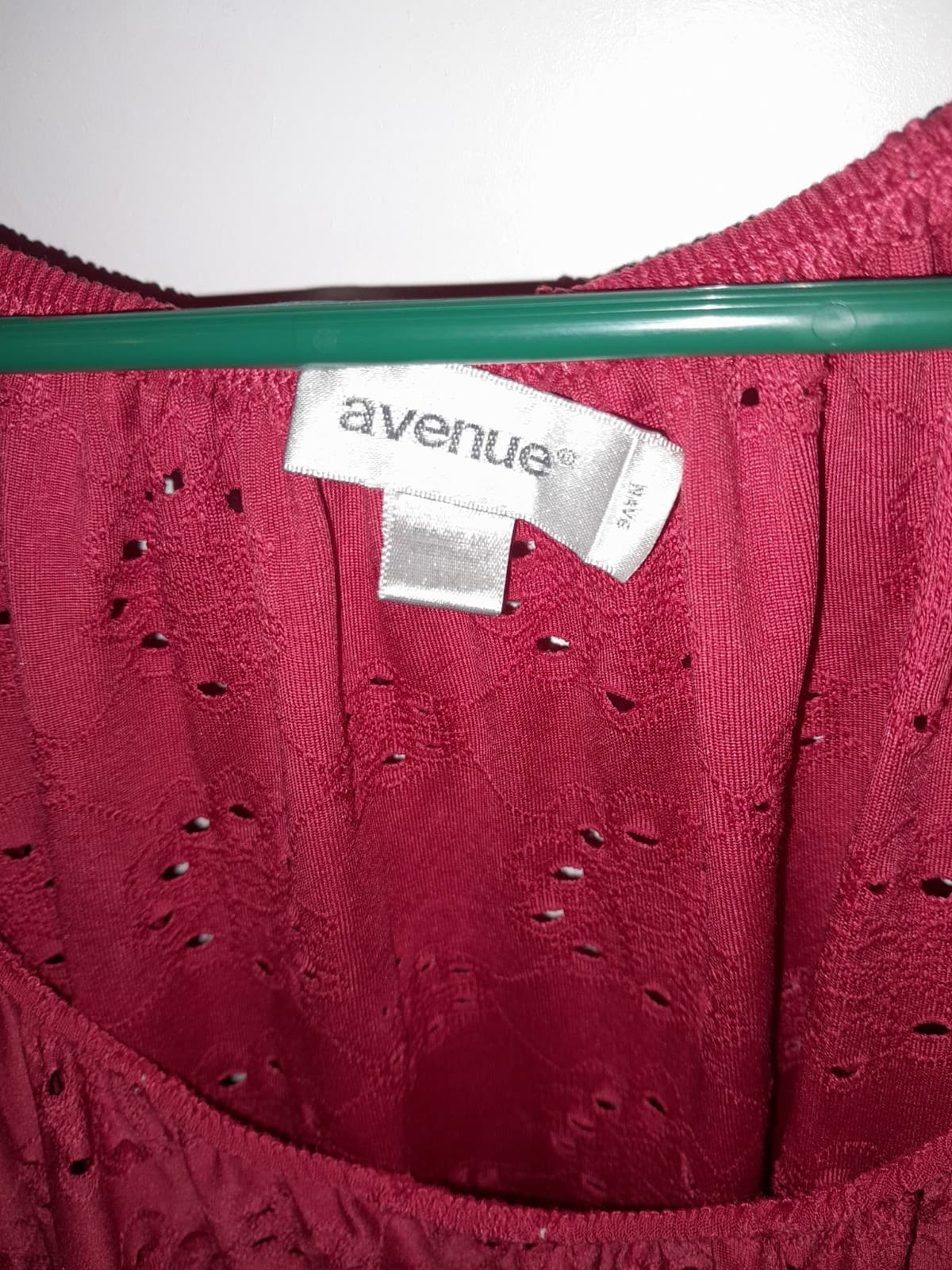 Avenue Red Eyelet Bell Ruffled Sleeves Ruffled Bottom Women’s Plus Size 3X - Thumbnail 5