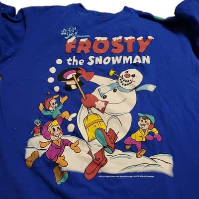 Frosty The Snowman T-Shirt Men's Large Radio Days 1985 Vintage Print - Image 1