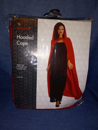 Full Length Red Hooded Cape Costume Adult One Size Rubies Made In The USA - Image 1