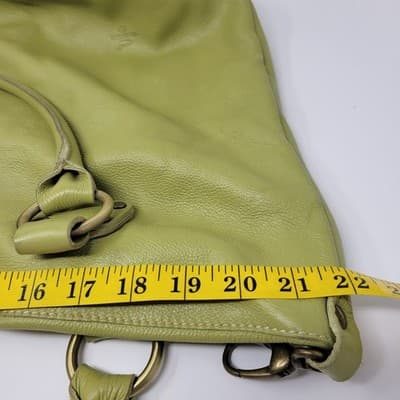Italian Nappa Leather Oversized Slouchy Tote Green Shoulder Work Bag - Thumbnail 13