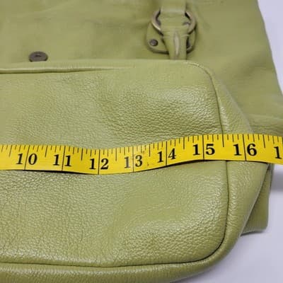 Italian Nappa Leather Oversized Slouchy Tote Green Shoulder Work Bag - Thumbnail 9
