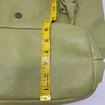 Italian Nappa Leather Oversized Slouchy Tote Green Shoulder Work Bag - Thumbnail 10