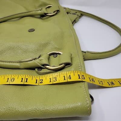 Italian Nappa Leather Oversized Slouchy Tote Green Shoulder Work Bag - Thumbnail 11