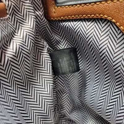 Wood Handle Bucket Bag Cognac Brown Faux Leather Boho Structured Purse - Thumbnail 10