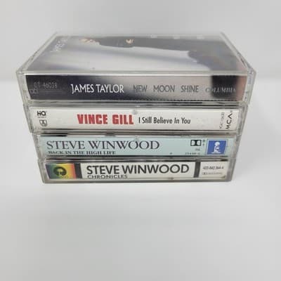 Various Artists Classic Rock Country Cassette Tape Lot Of 4 Winwood Gill Taylor - Thumbnail 2