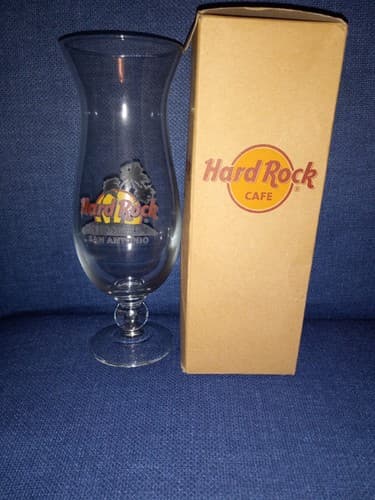 Hard Rock Cafe San Antonio Hurricane Glass 9 inches tall GUC Souvenir Glass - Image 1