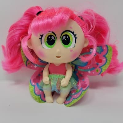 DISTROLLER Cheekie Fairy Lob Doll Chiquity Boom Town Pink Hair Wings Toy RARE - Thumbnail 2