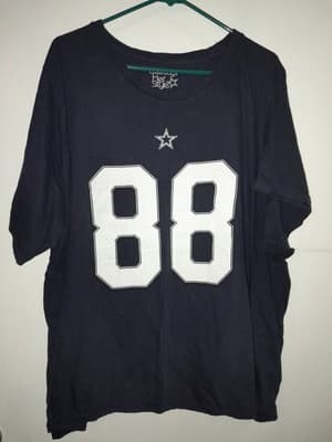 Dallas Cowboys Her Style Womens 4X Blue Dez Bryant Round Neck T-Shirt star 88 - Thumbnail 2