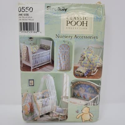 Simplicity 0550 4627 Winnie Pooh Baby Nursery Crib Classic Disney pattern UNCUT - Thumbnail 2