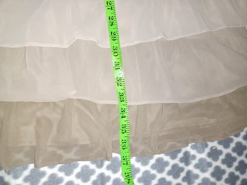 Short 3 Tiered Goddess Dress Beaded Neck Line Elegant Stone 36 3/4" L Sz 14 - Thumbnail 8