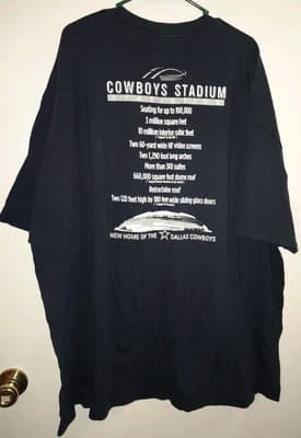 Dallas Cowboys Stadium Inaugural Season 2009 Commerative Tshirt Size 3XL - Thumbnail 4