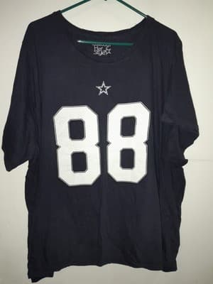 Dallas Cowboys Her Style Womens 4X Blue Dez Bryant Round Neck T-Shirt star 88 - Image 1