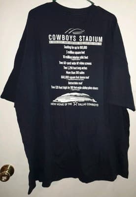 Dallas Cowboys Stadium Inaugural Season 2009 Commerative Tshirt Size 3XL - Thumbnail 5