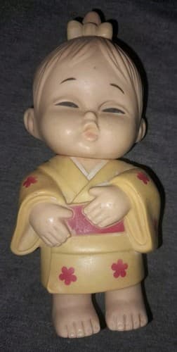 Vintage Collectible Japanese HAKATA DOLL Toy Figurine Approx. 6" tall Plastic - Image 1
