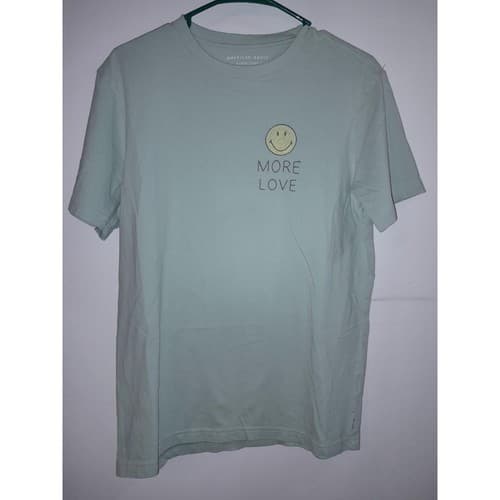 American Eagle Standard Fit Super Soft Small More Love Embroidered Mint Green - Image 1