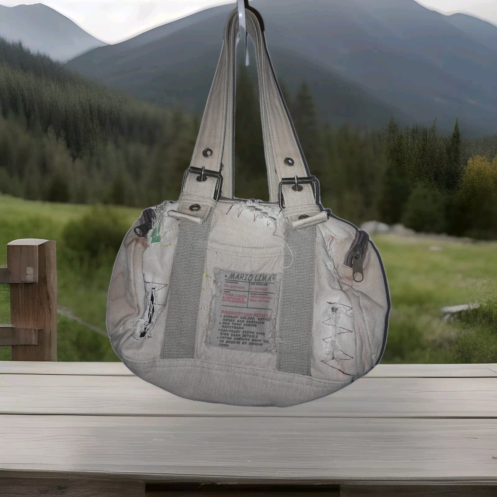 RARE Y2K Diesel style Avant Garde Distressed Purse Tote Bag Dare To Be Different - Image 1