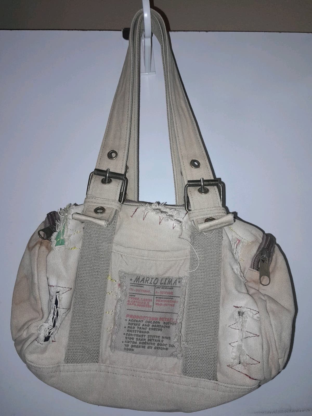 RARE Y2K Diesel style Avant Garde Distressed Purse Tote Bag Dare To Be Different - Thumbnail 2