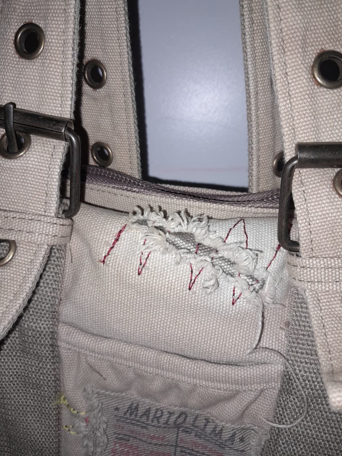 RARE Y2K Diesel style Avant Garde Distressed Purse Tote Bag Dare To Be Different - Thumbnail 6