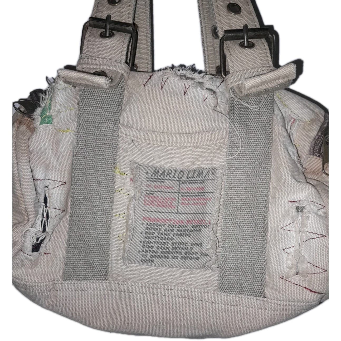 RARE Y2K Diesel style Avant Garde Distressed Purse Tote Bag Dare To Be Different - Thumbnail 3