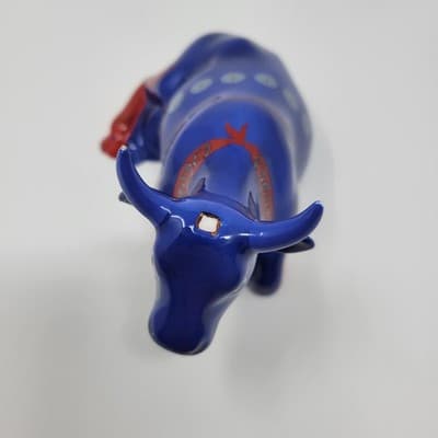 COWPARADE Cow Figurine Colorful Blue Bandana Star 2001 Folk Art Cute Collectible - Thumbnail 7