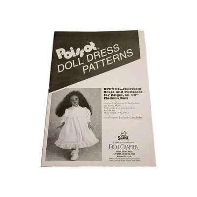 Dolls’ Clothes Pattern Book + Doll Crafter Heirloom Dress Pattern Bundle - Thumbnail 6