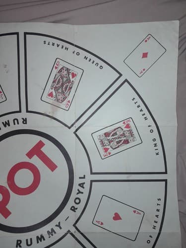 Vintage PAPER Western RUMMY ROYAL GAME Table Sized Game Sheet Mat - Thumbnail 5