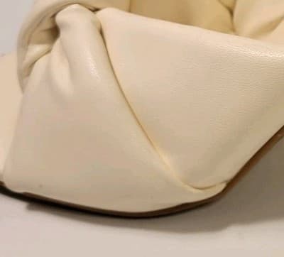 Open Edit | Women’s 8 Ivory Pillowy Faux Leather Block Heel Sandals Slides - Thumbnail 13