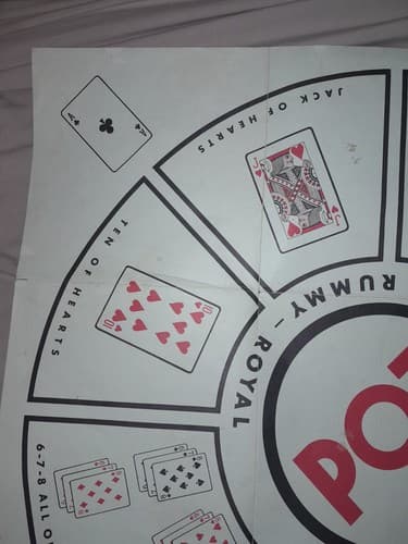 Vintage PAPER Western RUMMY ROYAL GAME Table Sized Game Sheet Mat - Thumbnail 6