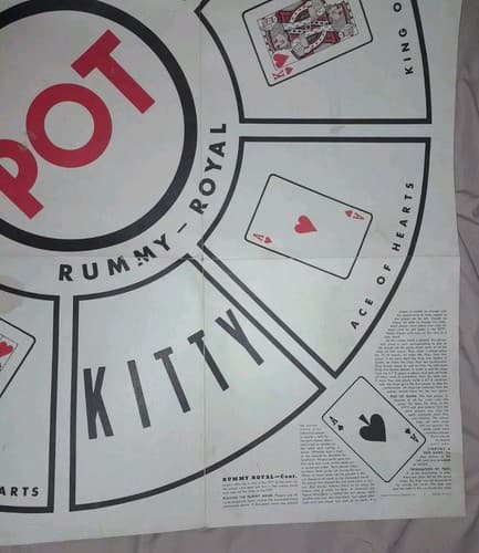 Vintage PAPER Western RUMMY ROYAL GAME Table Sized Game Sheet Mat - Thumbnail 4