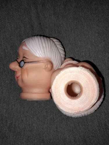 Old man lady Rubber Plastic Faces Dolls or Crafts 3.5" Vintage Grandma Grandpa - Thumbnail 4
