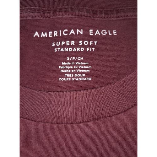 American Eagle S/P/CH Super Soft Short Sleeve Burgundy With White Accent Eagle - Thumbnail 4