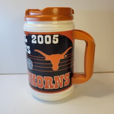 UT Texas Longhorns 2005 Rose Bowl National Champions 24oz Whirley Travel Mug VTG - Thumbnail 5