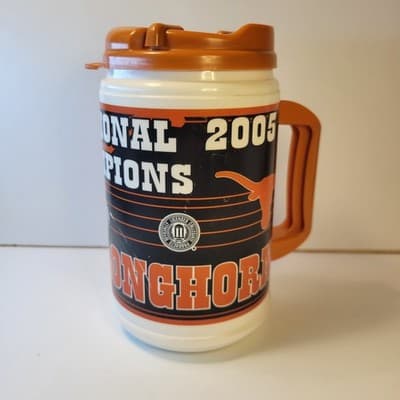 UT Texas Longhorns 2005 Rose Bowl National Champions 24oz Whirley Travel Mug VTG - Thumbnail 3