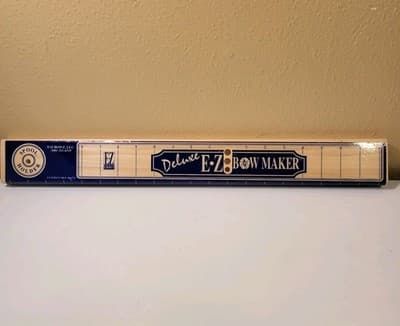 Deluxe E-Z Bow Maker Board Craft Tool Wooden Ribbon Bow Maker Only - Thumbnail 2
