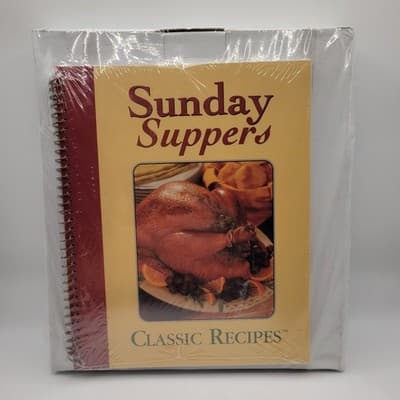 Sunday Suppers Classic Recipes Cookbook with Stand – New Sealed Lot - Image 1