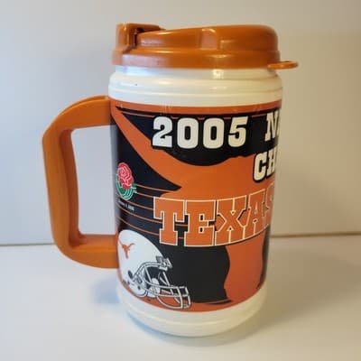 UT Texas Longhorns 2005 Rose Bowl National Champions 24oz Whirley Travel Mug VTG - Thumbnail 4