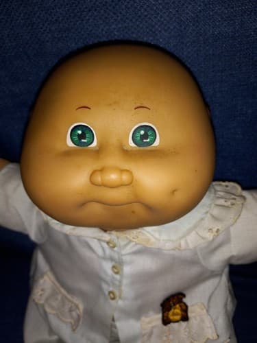 Cabbage Patch Kid Uneeda Doll Rare Mcmlxxx Plastic head Cloth Body Green eyes 85 - Thumbnail 3