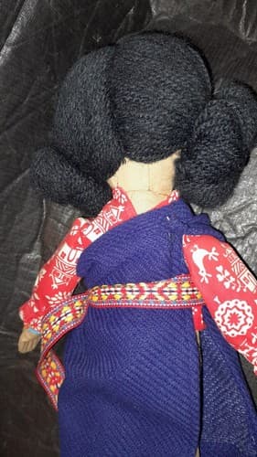 Native American Indian Doll Cloth Yarn Hair In Buns Rag Doll 16” - Thumbnail 6